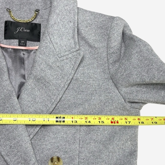 J Crew Wool Cashmere Double-Breasted Coat Gray 2P - Picture 9 of 14